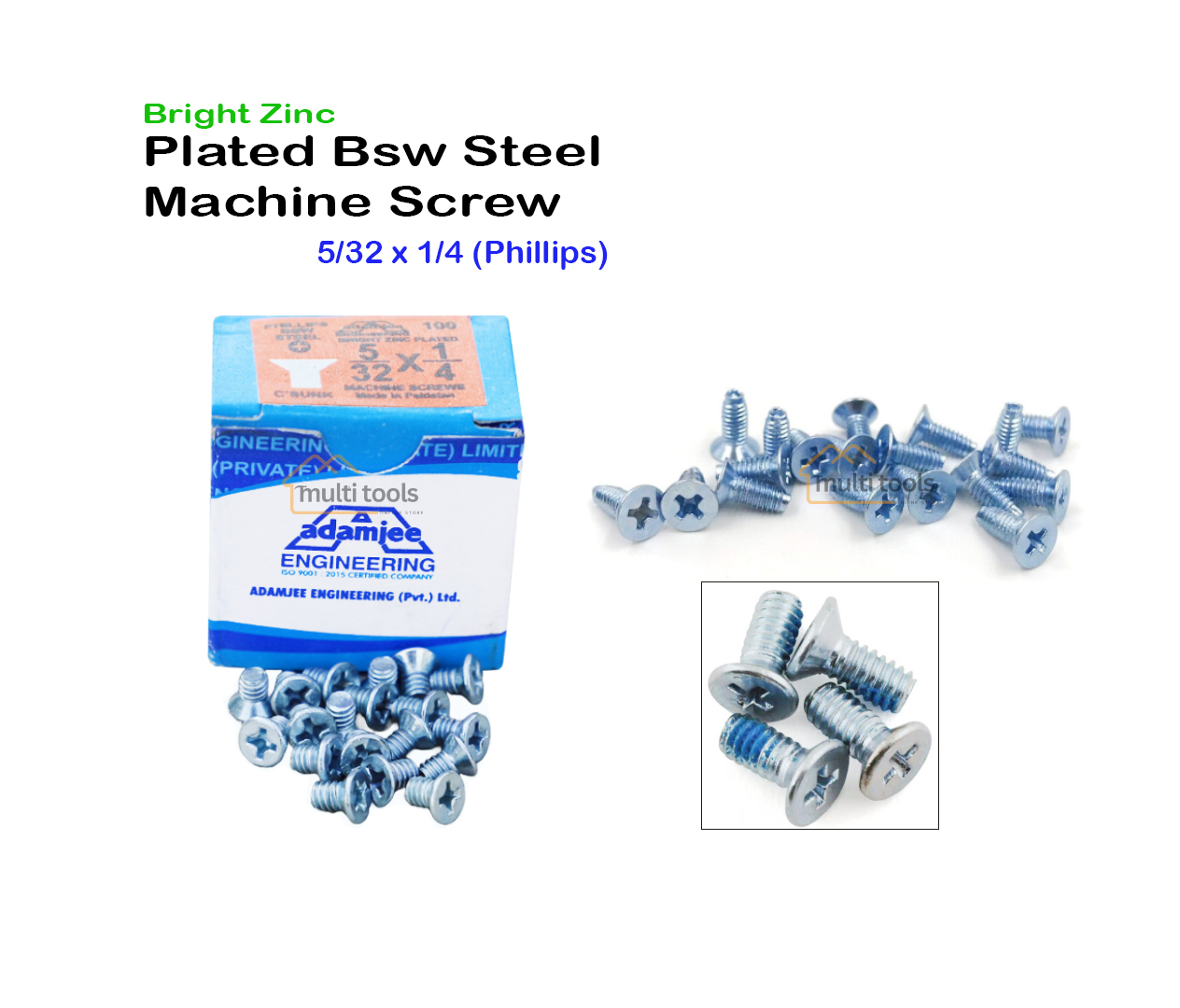 Bright Zinc Plated Bsw Steel Machine Screw 5/32 X 1/4 (Phillips)